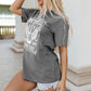 Gray Guitar Slogan Letter Graphic Print Oversized T Shirt