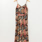 Black Floral Print Belted Sleeveless Wide Leg Jumpsuit