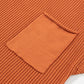 Burnt Orange Patch Pocket Ribbed Knit Short Sleeve Sweater