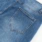 Blue High Waist Seam Stitching Pocket Flare Jeans