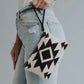 White and Black Aztec Wristlet