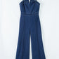 Spaghetti Strap Wide Leg Denim Jumpsuit