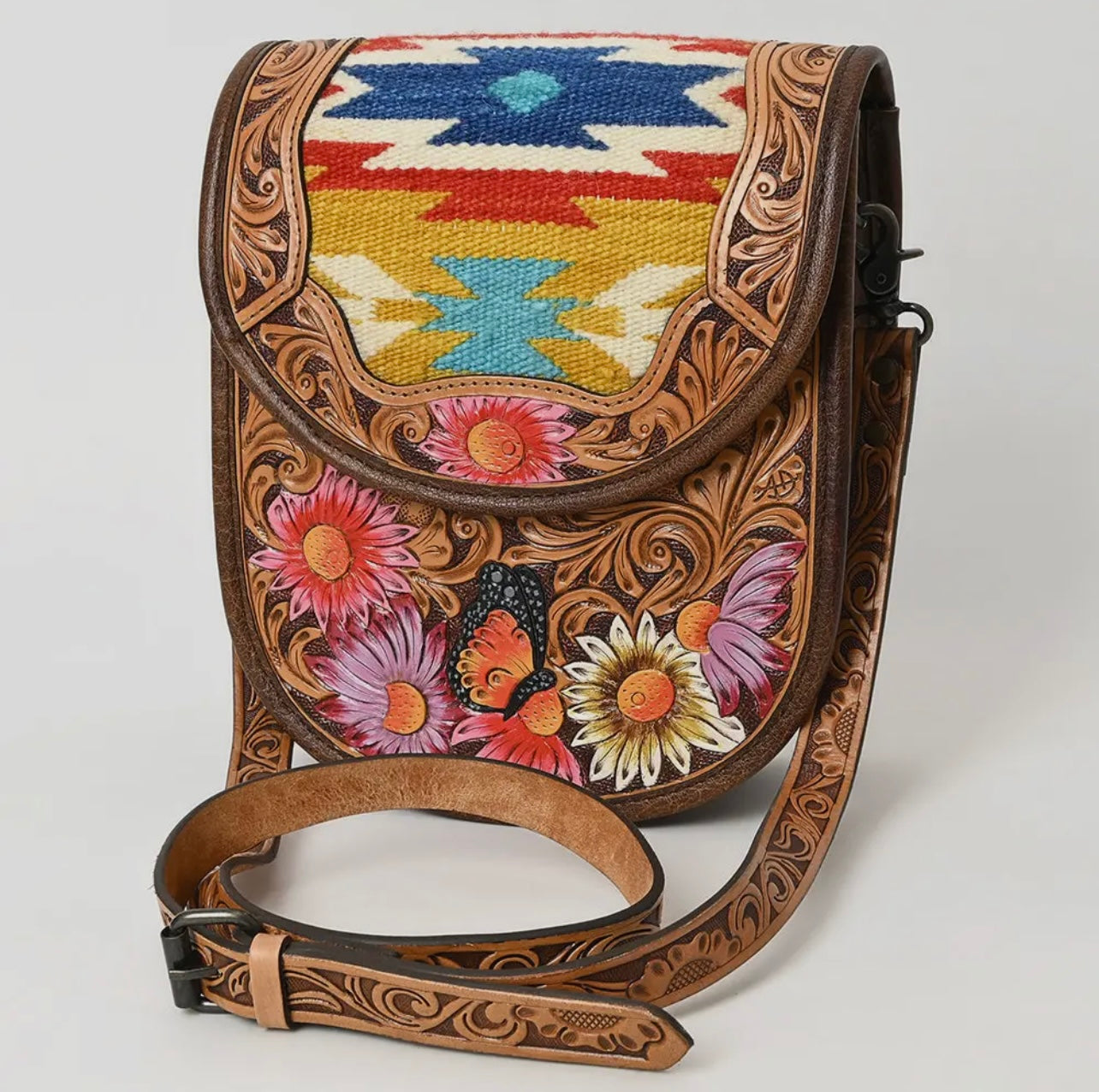 Floral Genuine Leather Luxury Western Purse