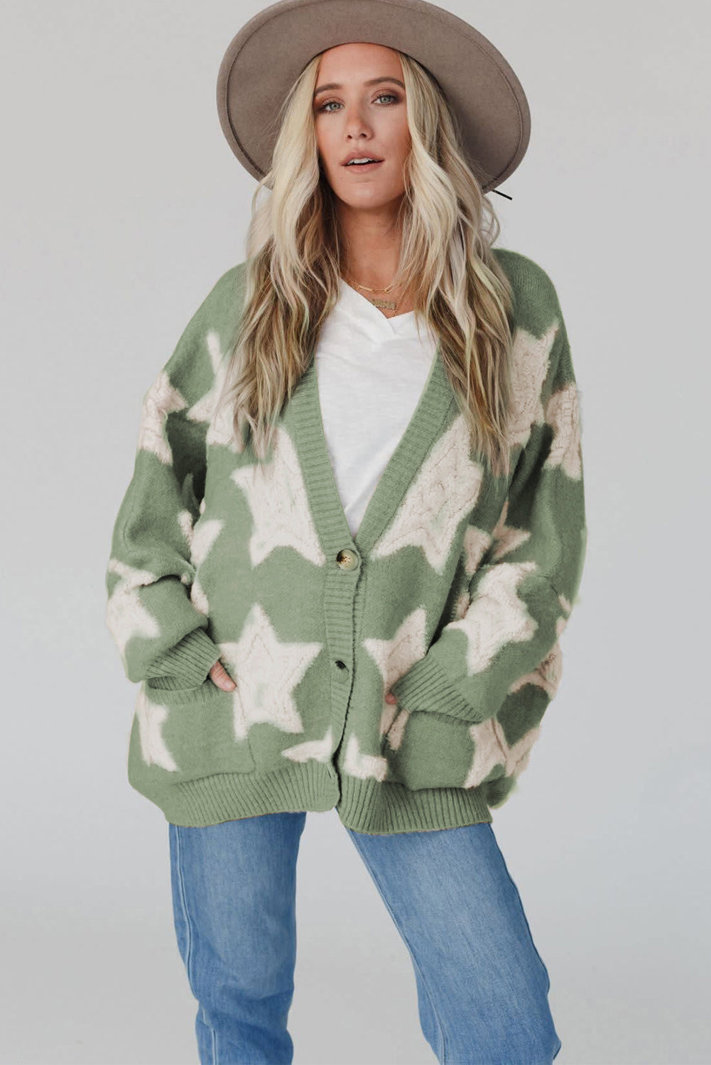 Sherpa Star Cardigan with Pockets