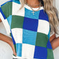 Grapefruit Color Block Cap Sleeve Sweater