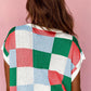 Grapefruit Color Block Cap Sleeve Sweater