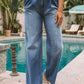 Blue Slouchy Wide Leg Jeans