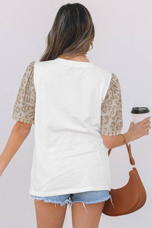 Leopard Patchwork T Shirt