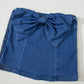 Sail Blue Vintage Bow Front Smocked Back Denim Tube Top