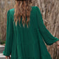 Green Mock Neck Tiered Dress