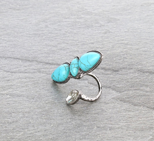 Aquamarine Boho Ring