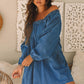 Dusk Blue Square Neck Side Pockets Loose Fit Denim Mini Dress