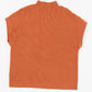 Burnt Orange Patch Pocket Ribbed Knit Short Sleeve Sweater