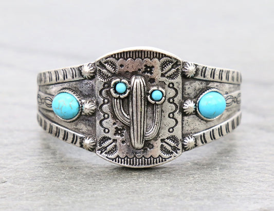 Cactus Cuff Turquoise Bracelet