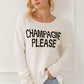 Snow White Champagne Please Graphic Sweater