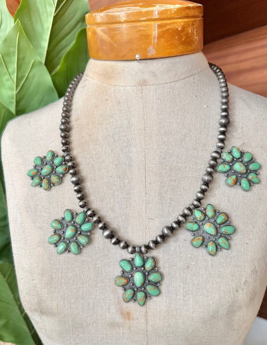 Turquoise Blooms Necklace