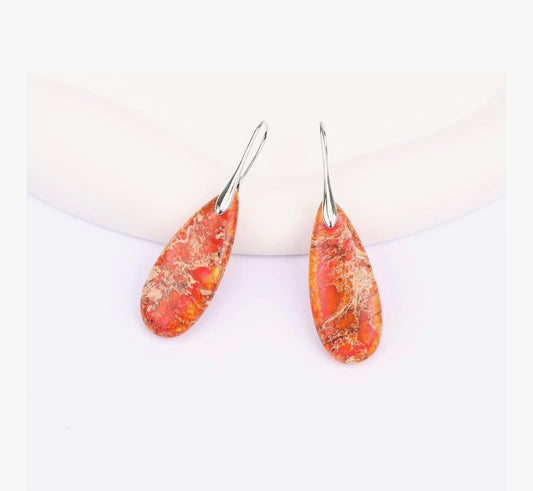 Coral Teardrop Earrings