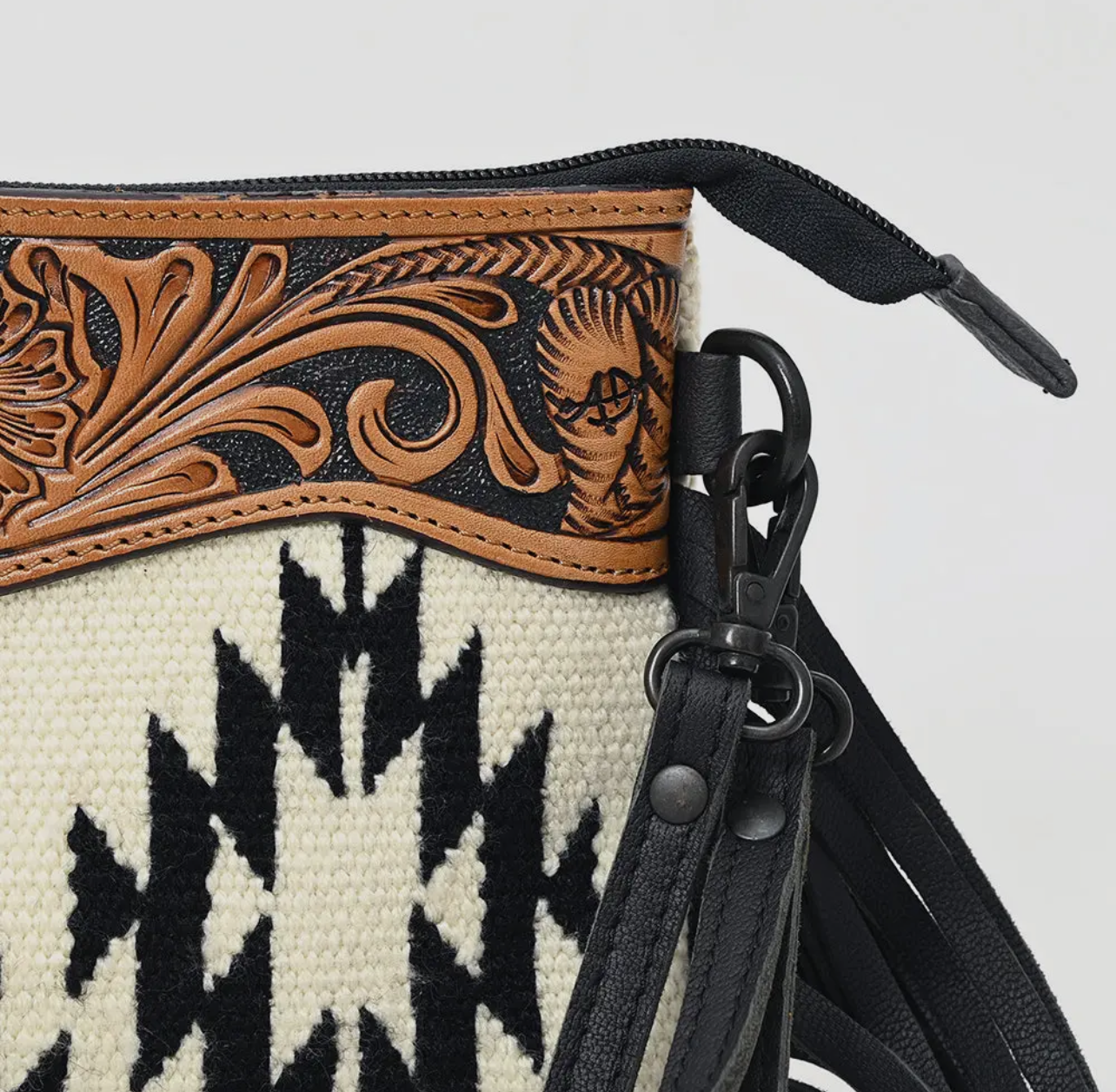 Aztec Black And White Luxury Western Purse