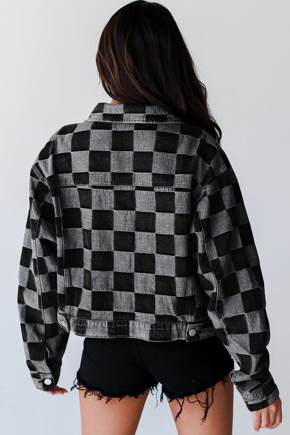 Black and Grey Denim Jacket ￼