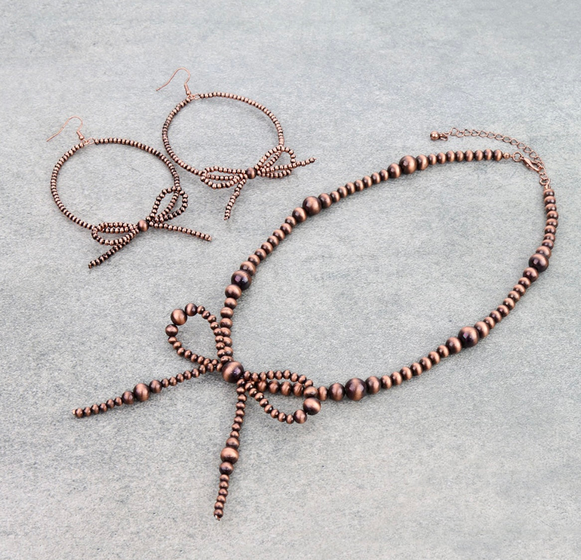 Copper Bow Tie Necklace