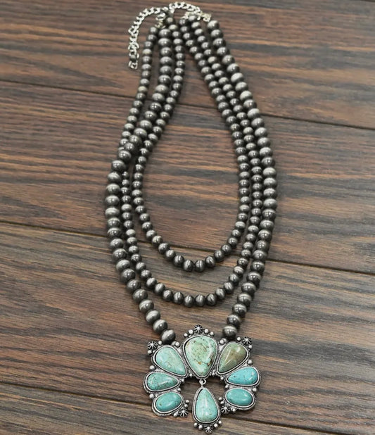 Blooming Turquoise Boho Necklace
