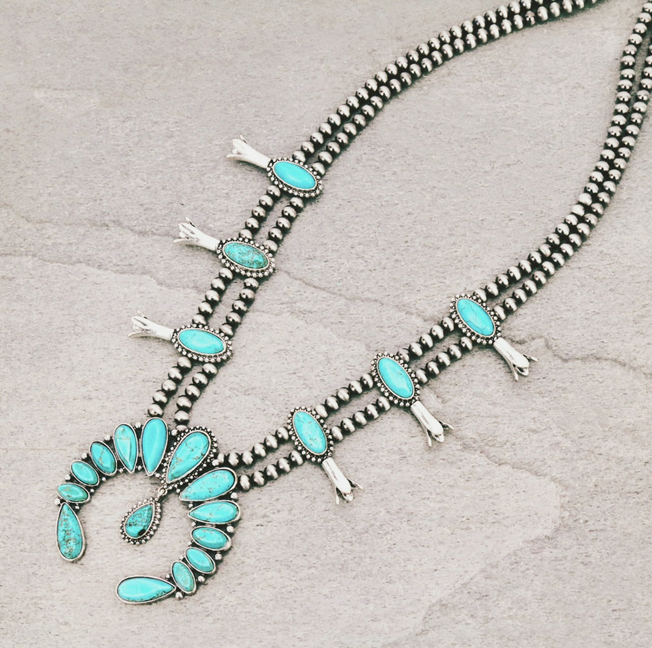 Native squash blossom necklace