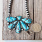 Blue Handstone Blooming Petal Necklace
