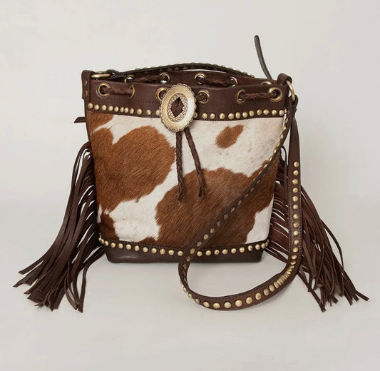 Cowhide Studded Luxury Western Purse