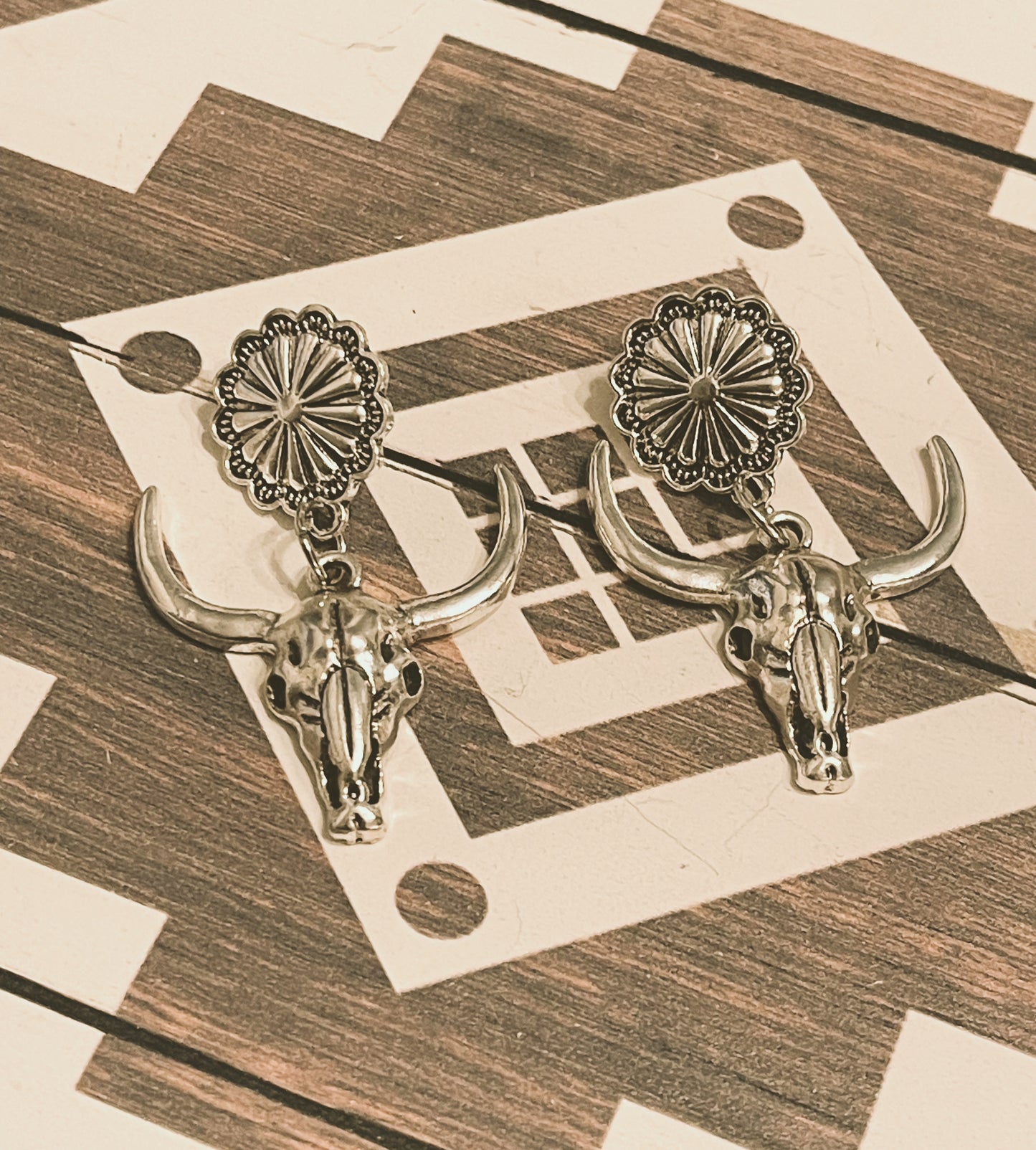 Silver Bull Earrings