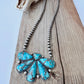 Blue Handstone Blooming Petal Necklace