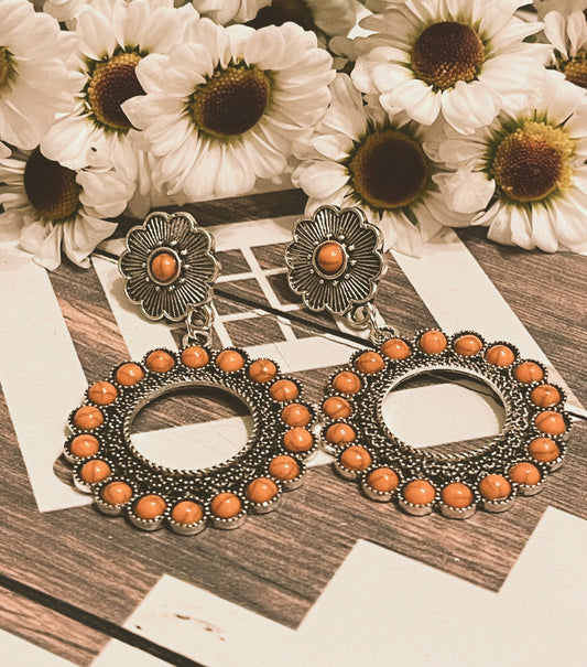 Orange Daisy Earrings