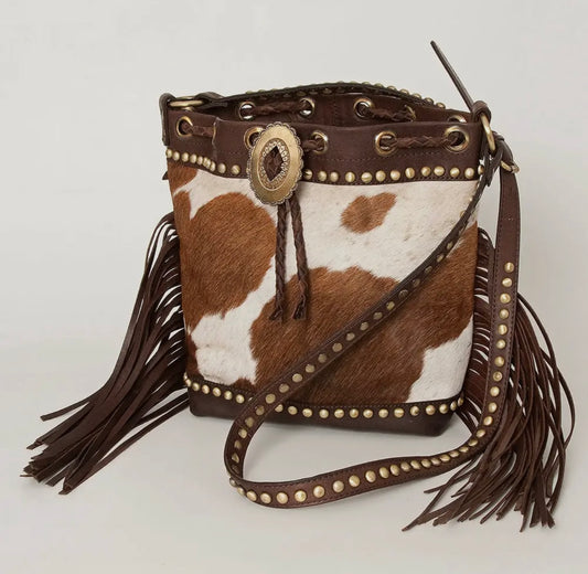 Cowhide Studded Luxury Western Purse