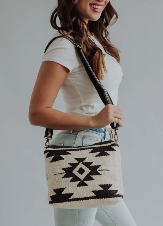 Black and White Aztec Print Purse