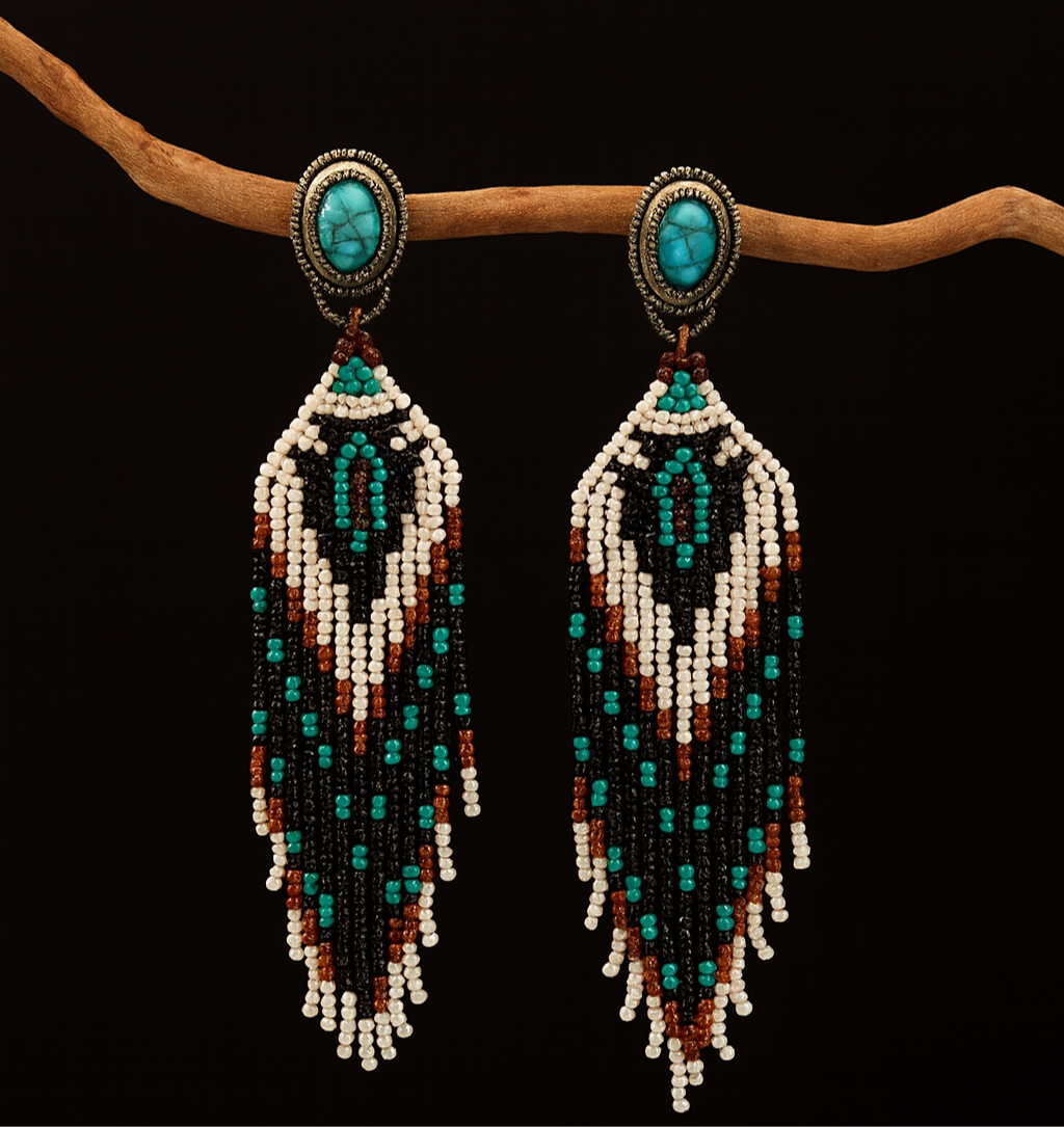 Rust and River Beaded Earrings