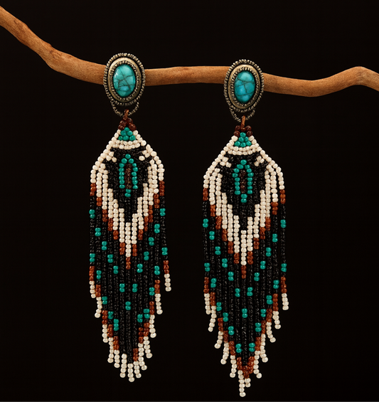 Rust and River Beaded Earrings