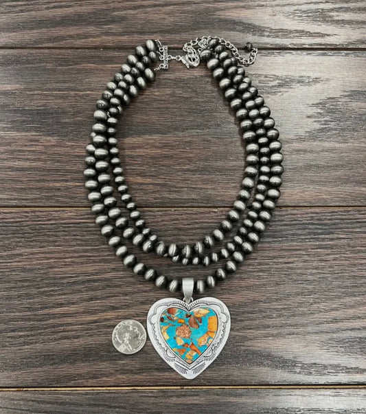 Forever Heart Turquoise Necklace