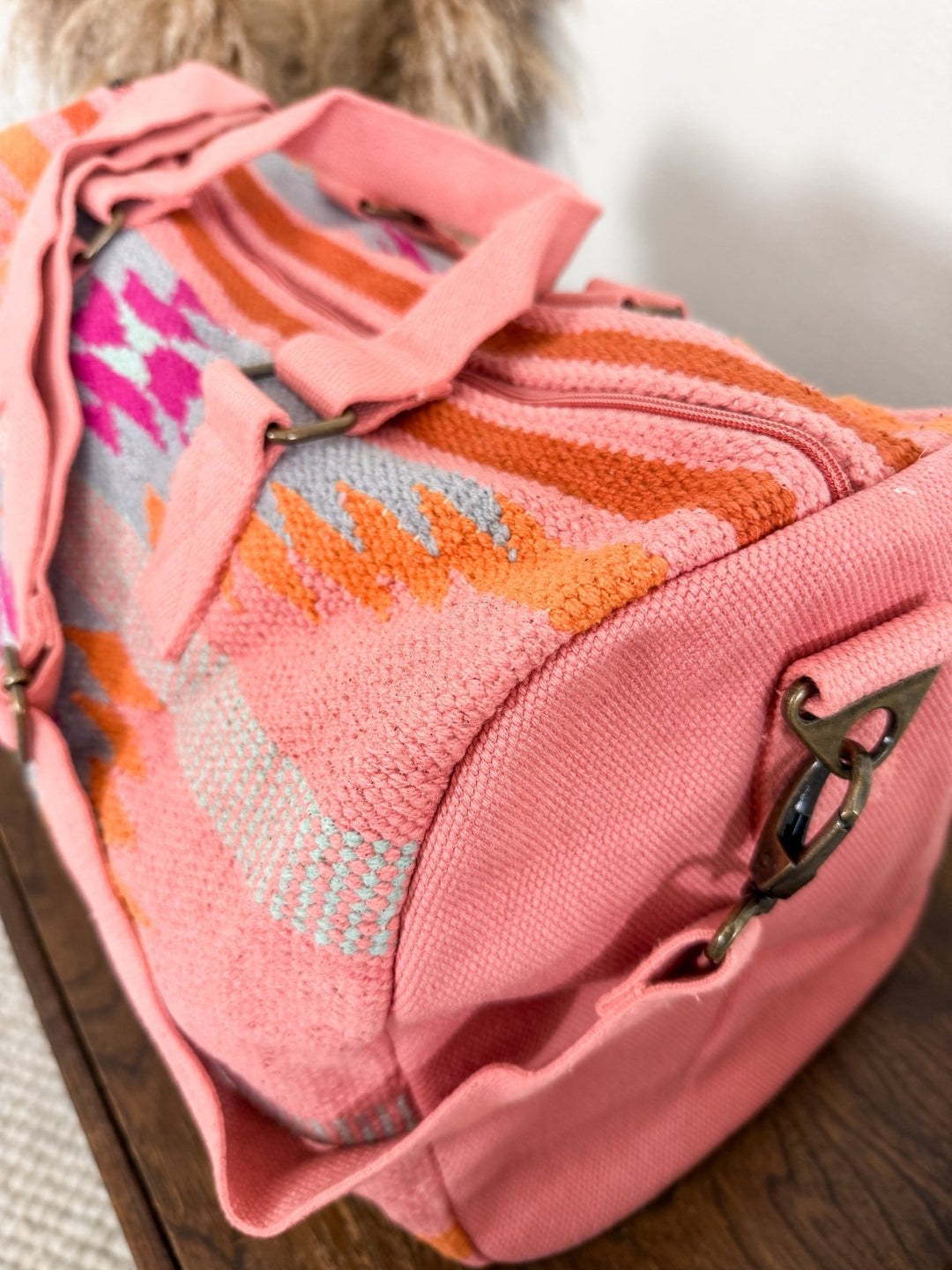 Luxury Pink Aztec Duffel Bag