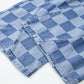 Viral Checkered Wide Leg Jeans