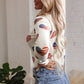 White Americana Glitter Mesh Long Sleeve Bodysuit