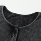 Black Mineral Wash Ribbed Snap Buttons Long Sleeve Bodysuit