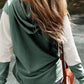 Mist Green Contrast Sleeves Patchwork Colorblock Hoodie