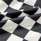 Black Checkered Print High Waist Casual Shorts