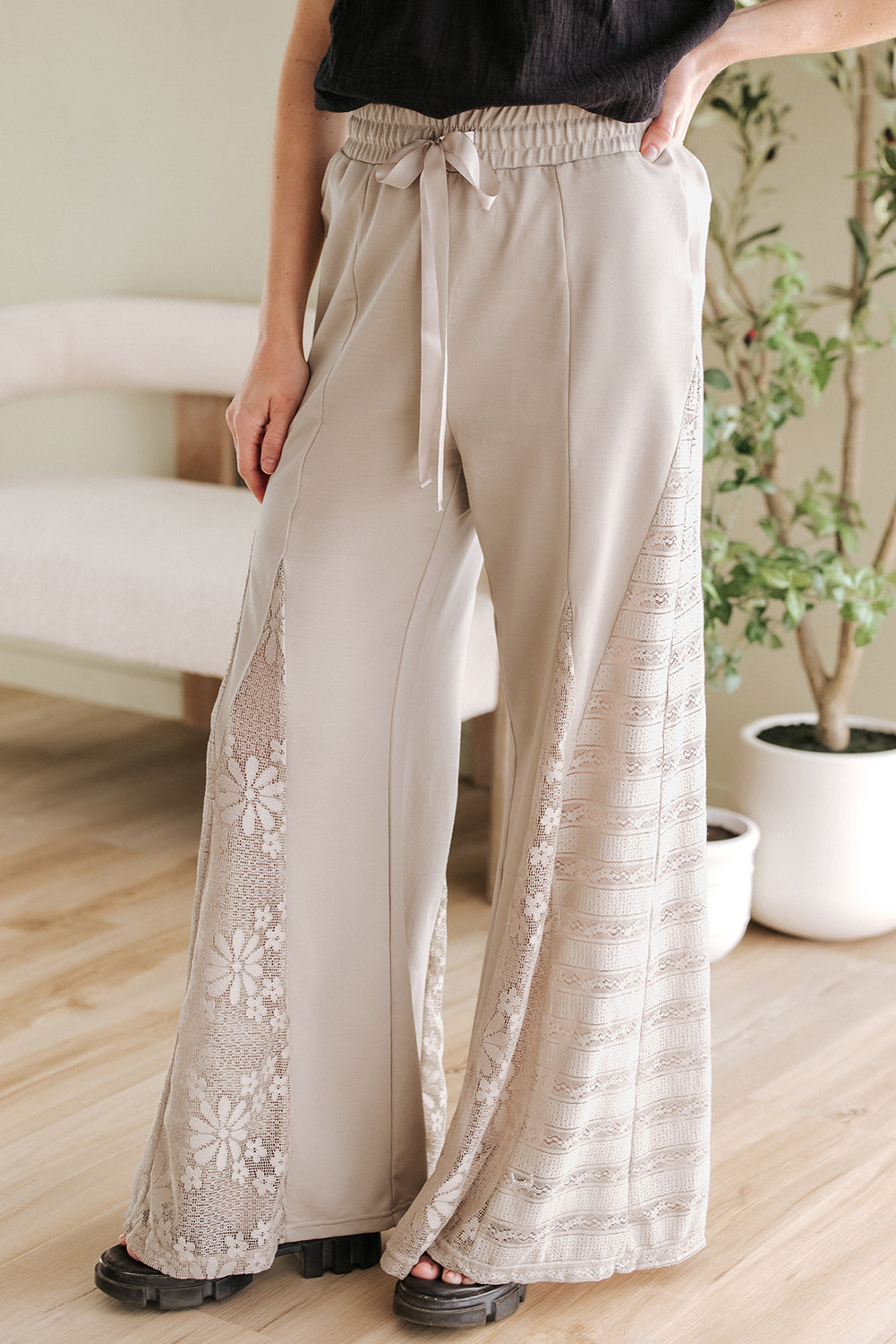 Boho Lace Patchwork Wide Leg Pants