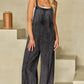 Beau Blue Light Wash Frayed Exposed Seam Wide Leg Denim Overall