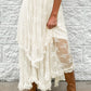 Beige Lace Maxi Skirt
