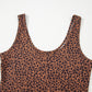 Brown Leopard Printed Sleeveless Scoop Neck Bodysuit