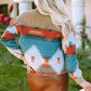 Camel Western Pattern Patchwork Flap Pocket Shacket