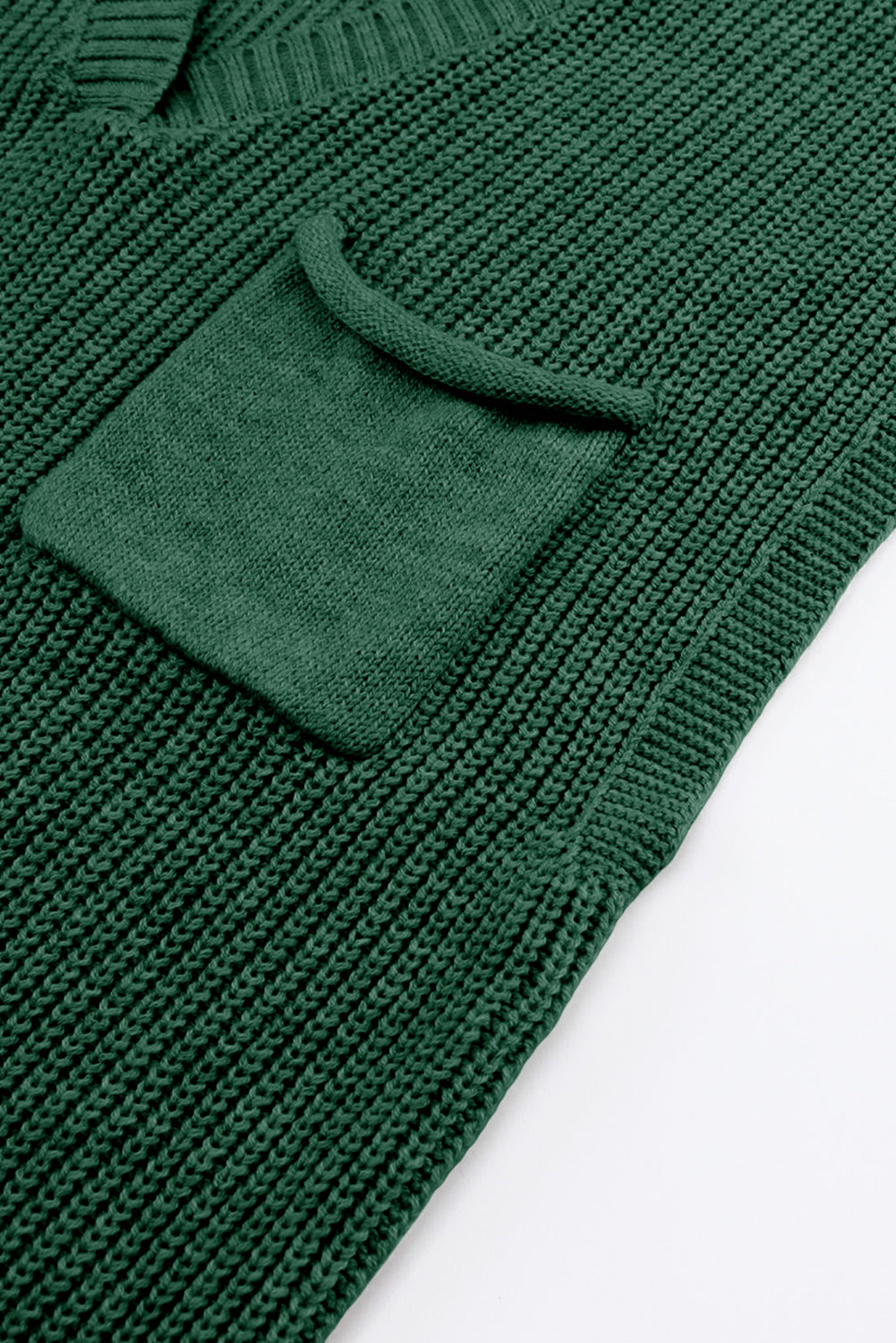 Green Knitted V Neck Sweater and Casual Pants Set