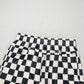 Black Checkered Print High Waist Casual Shorts