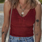 Burgundy Cable Knit Tank Top